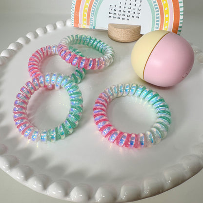 Iridescent Spiral Hair Ties