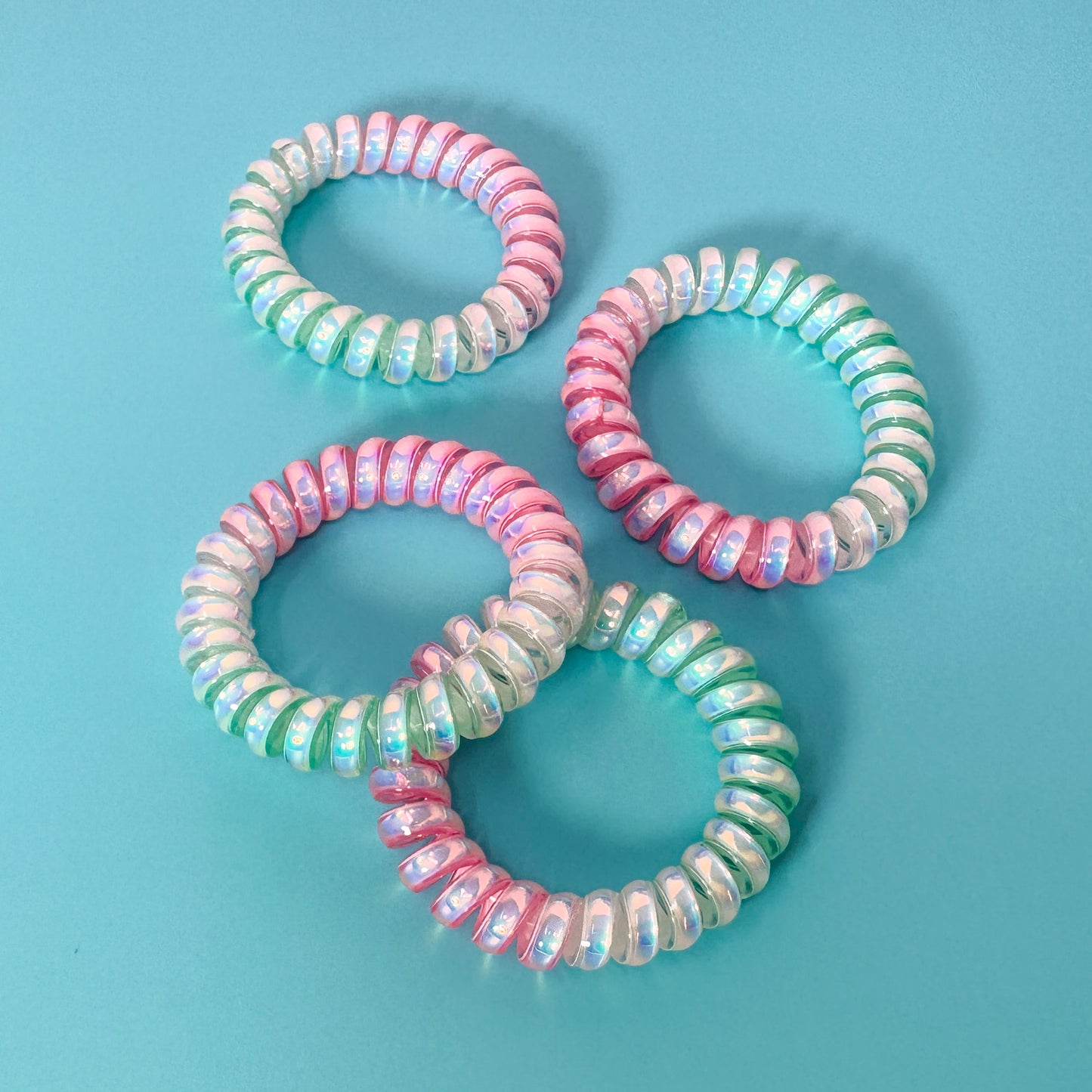 Iridescent Spiral Hair Ties