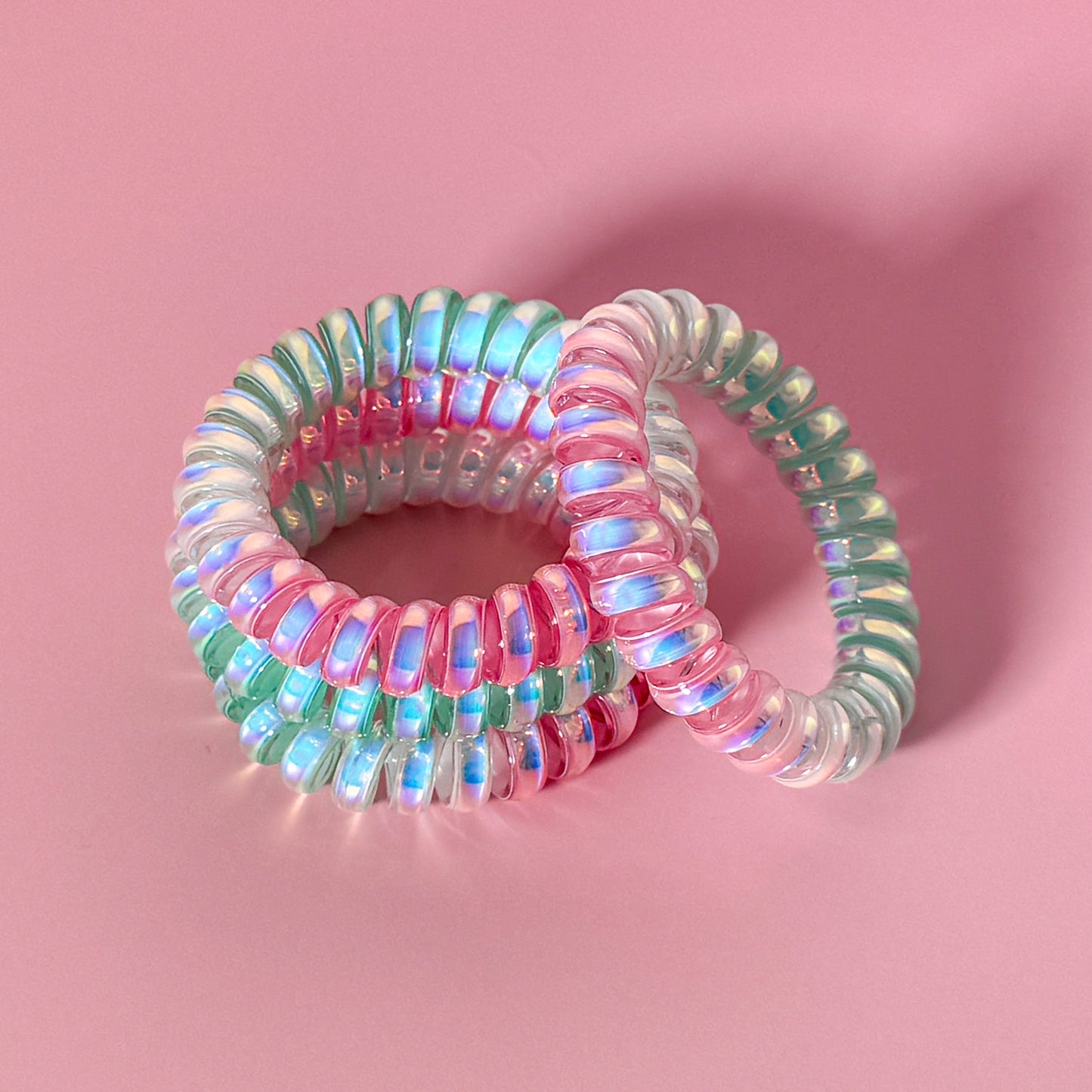 Iridescent Spiral Hair Ties