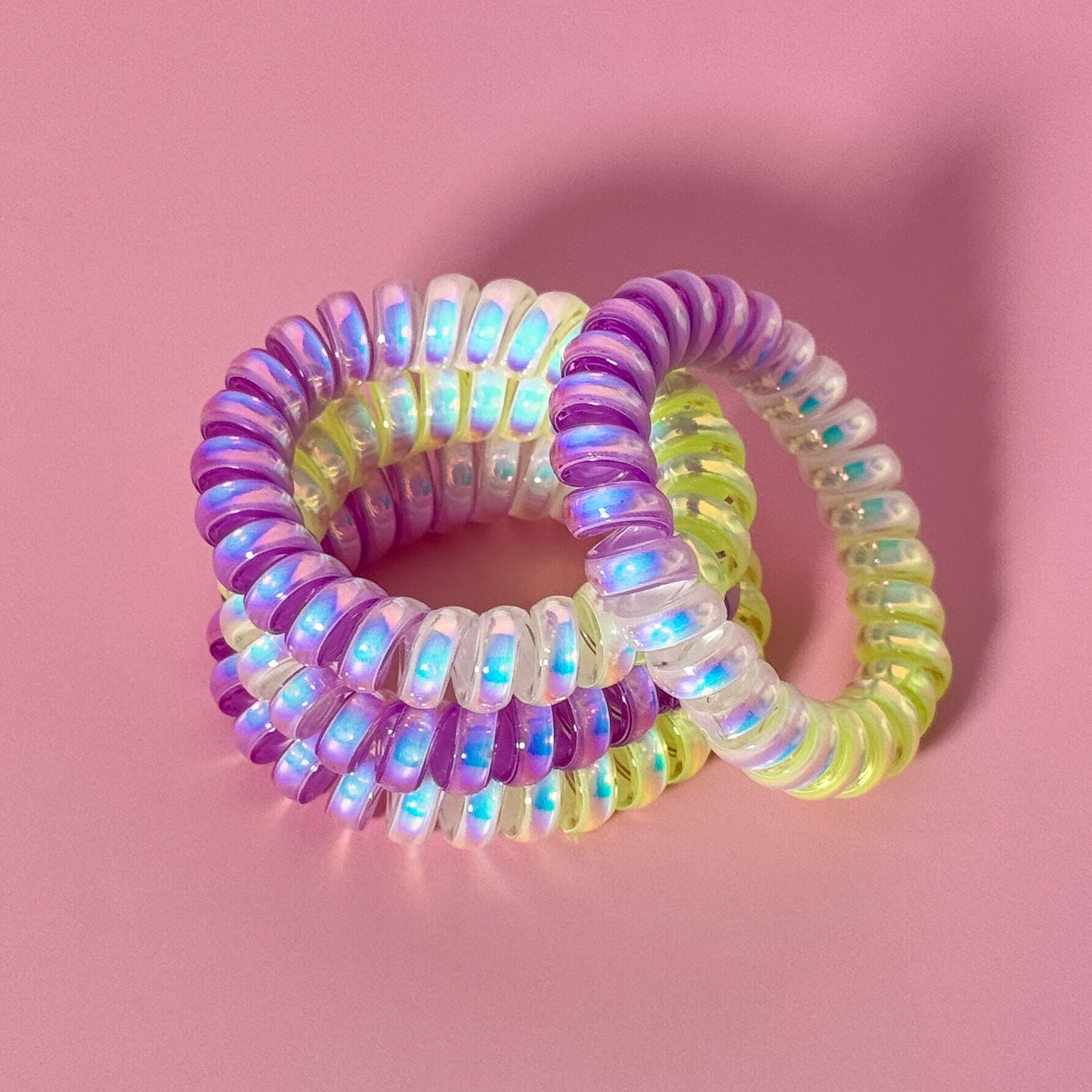 Iridescent Spiral Hair Ties