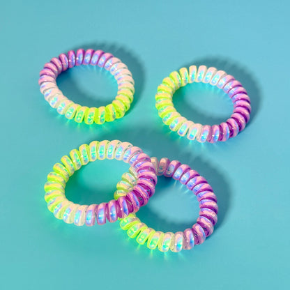 Iridescent Spiral Hair Ties