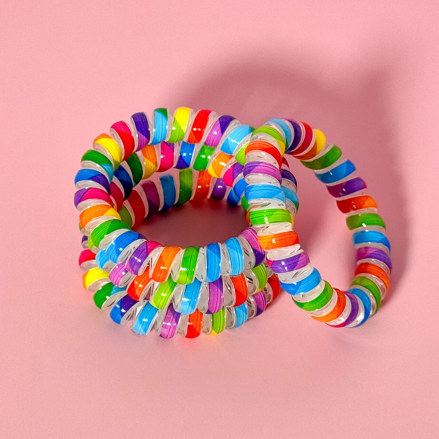 Iridescent Spiral Hair Ties